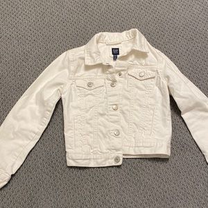 Girls gap kids white denim jacket size medium